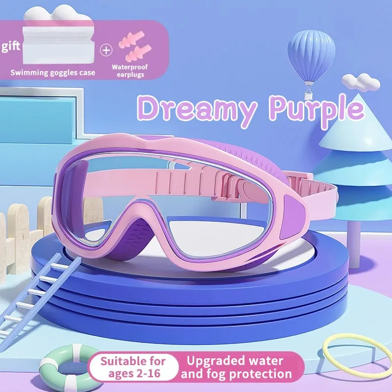 [💥2025 New Arrival💥]🎉HD children's large frame waterproof and anti-fog swimming goggles