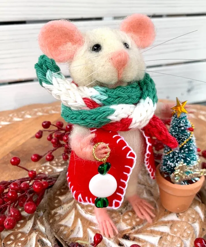 ⏰Limited Edition Hot Sale 50% Off - Handmade Christmas Needle felted Mouse
