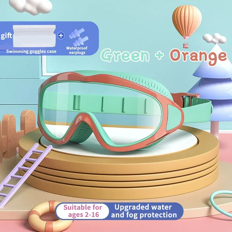 [💥2025 New Arrival💥]🎉HD children's large frame waterproof and anti-fog swimming goggles
