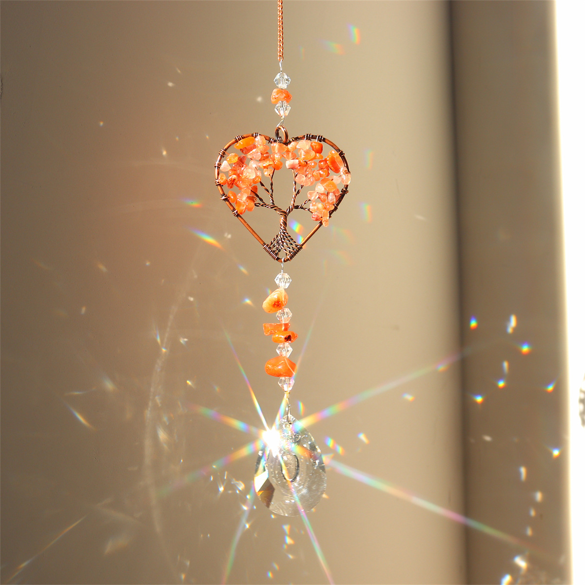 Chakra Tree of Life Crystal Suncatcher