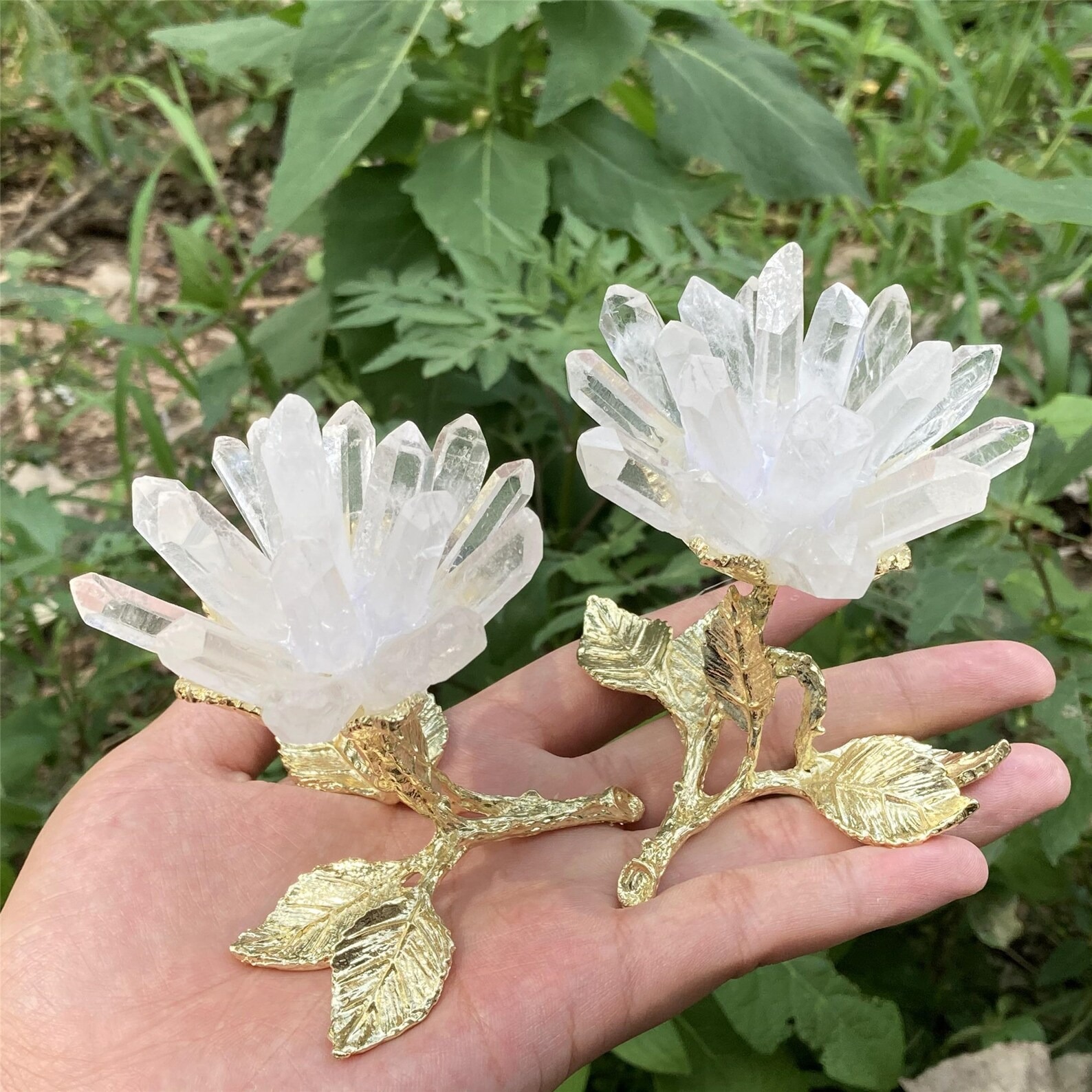 Natural Clear Quartz Crystal Flowers 