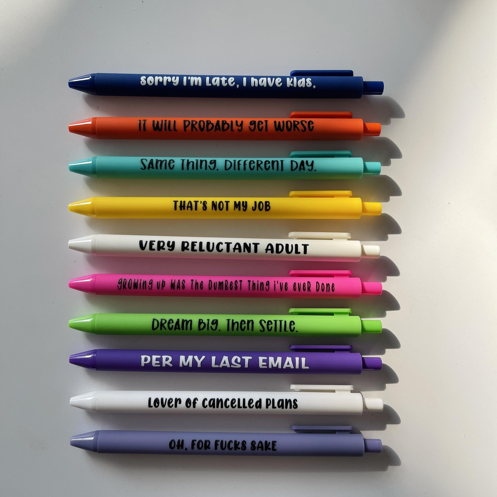 Colored Funny Working Pen Set for Sarcastic Souls🤣