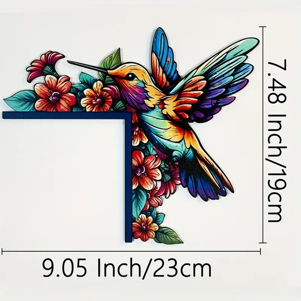 🌈✨Wooden Colorful Hummingbird Door Corner Decor