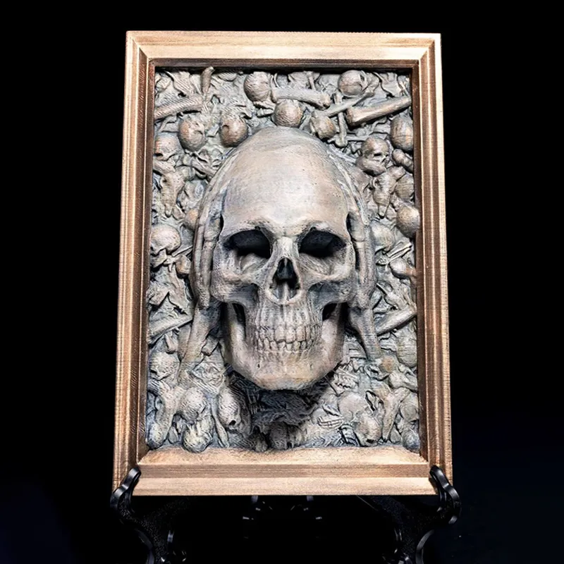 ☠Three Wise Skulls Picture Frame Decor