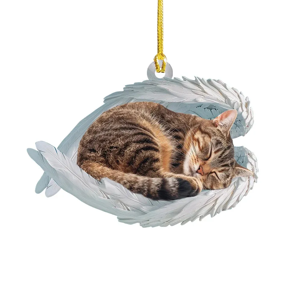 ✨Christmas Tuxedo Cat Sleeping Angel Ornament✨