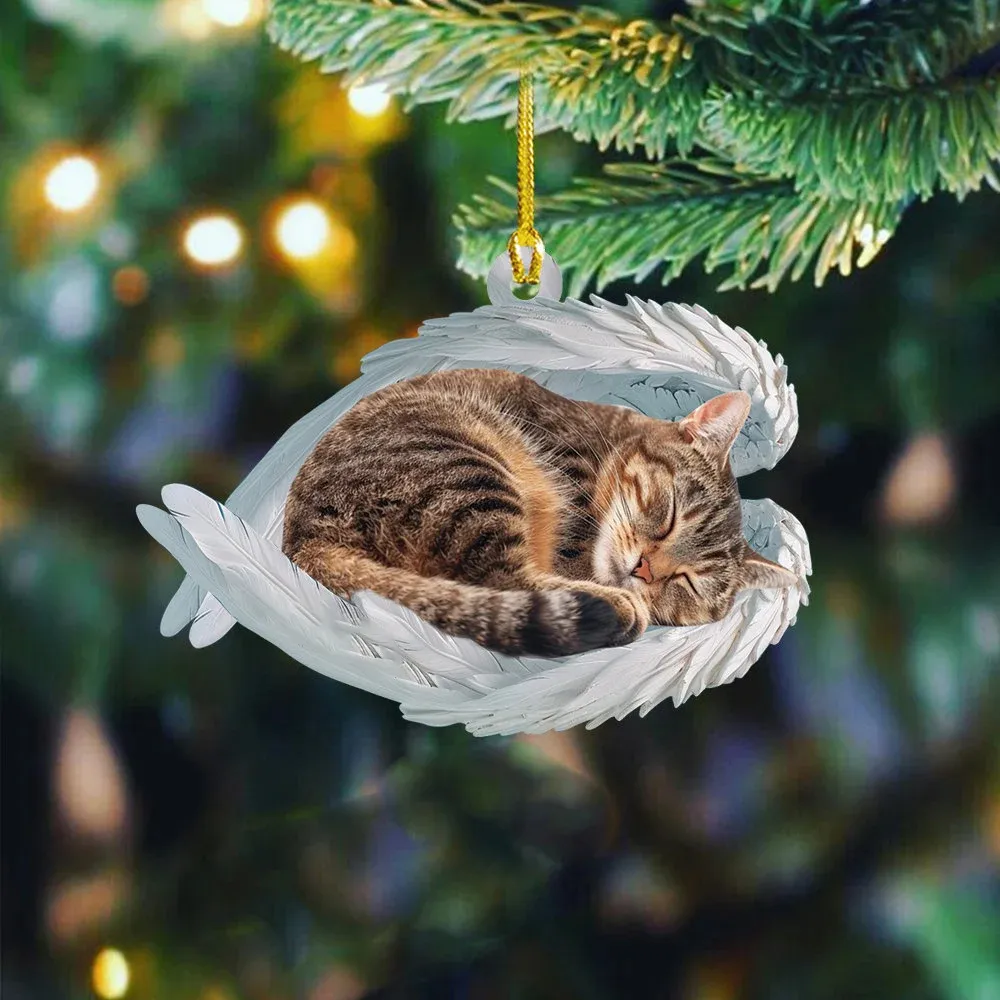 ✨Christmas Tuxedo Cat Sleeping Angel Ornament✨