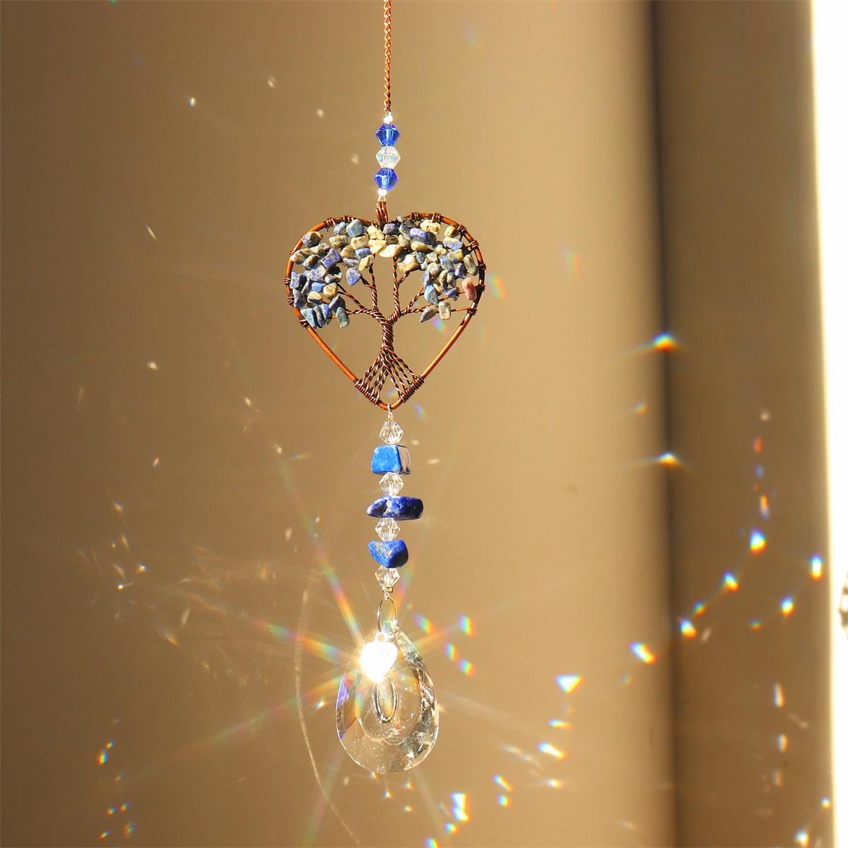 Chakra Tree of Life Crystal Suncatcher