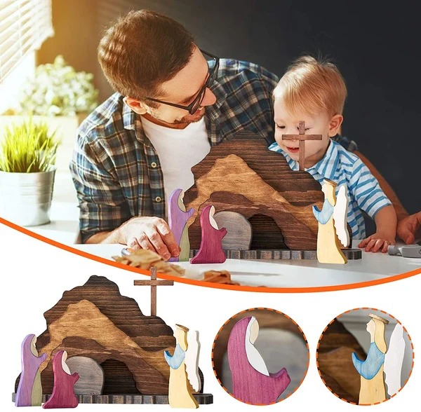 Easter Scene Wooden Decoration