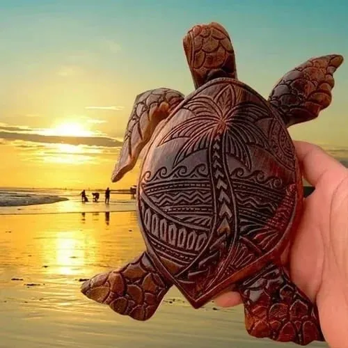 Hawaiian Sea Turtle Carving