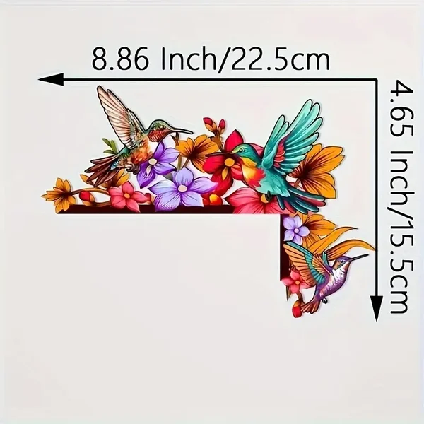 🌈✨Wooden Colorful Hummingbird Door Corner Decor