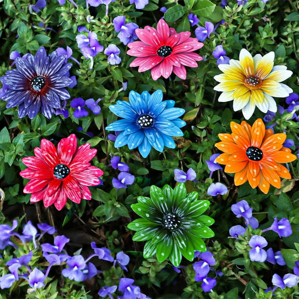 🔥HOT SALE🔥🍀Metal Flowers Garden Stakes🍀50% OFF