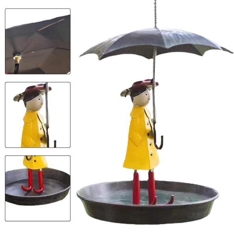 ☂️Hanging Umbrella Girl Bird Feeder Garden Decor