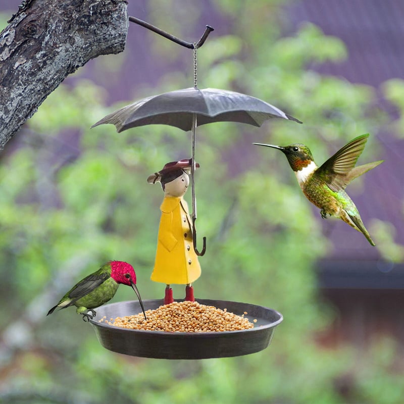 ☂️Hanging Umbrella Girl Bird Feeder Garden Decor