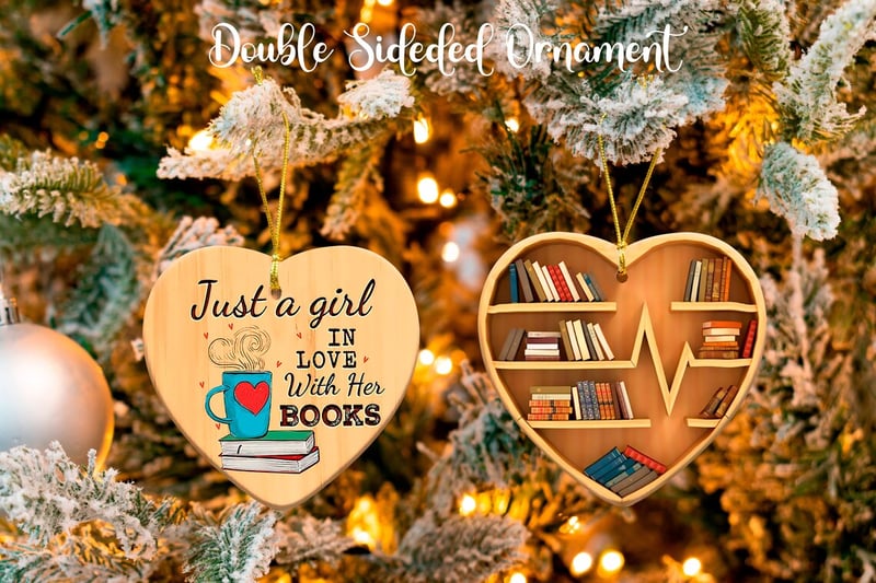 💖Book Lovers Heart Ornament