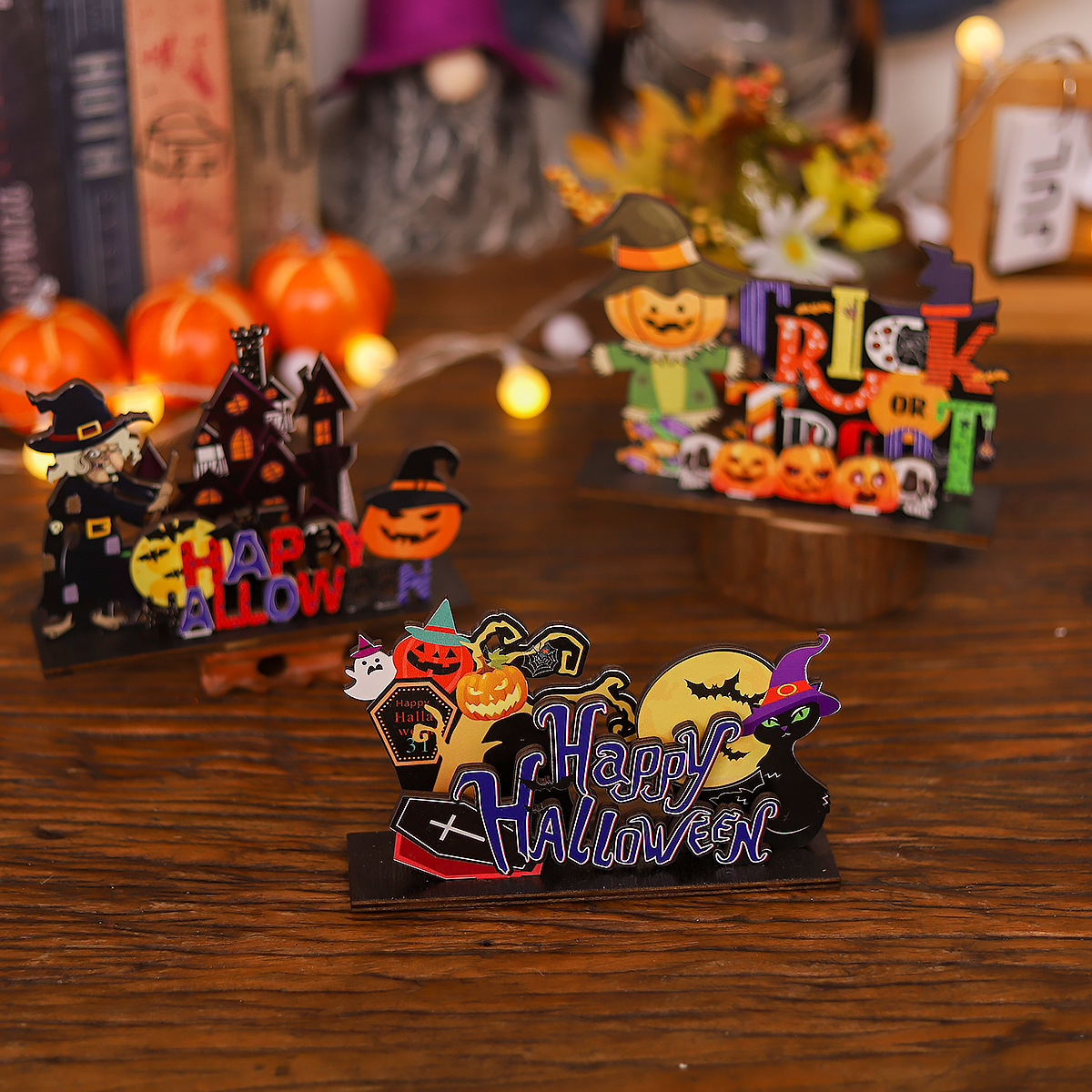 👻New Creative Halloween Wooden Decoration Set
