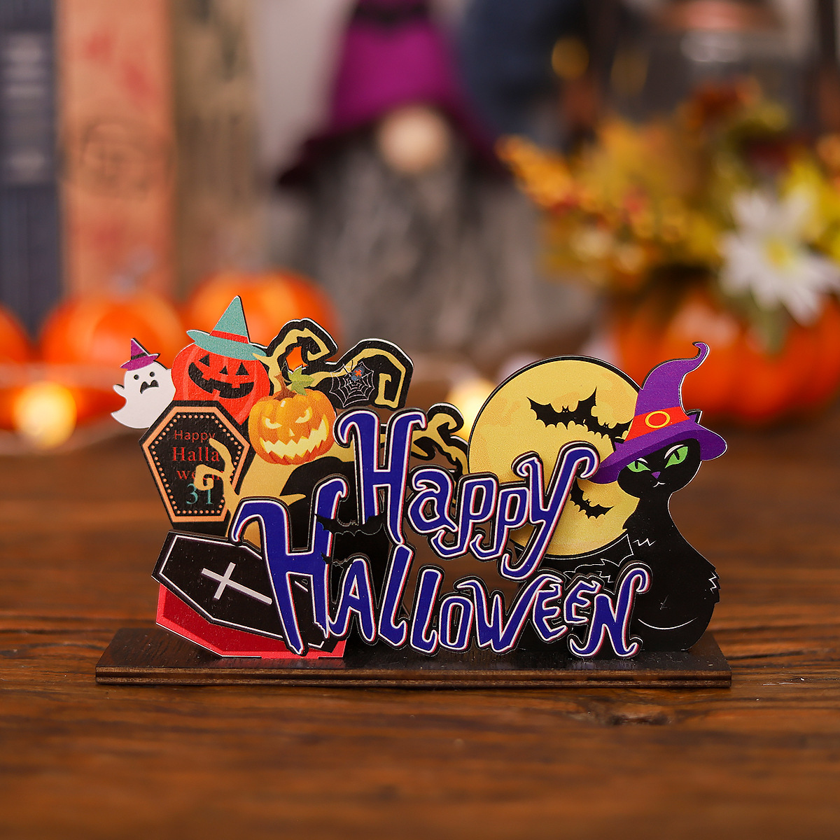 👻New Creative Halloween Wooden Decoration Set