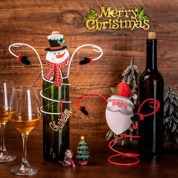 🎅Holiday Wine Bottle & Glass Holders
