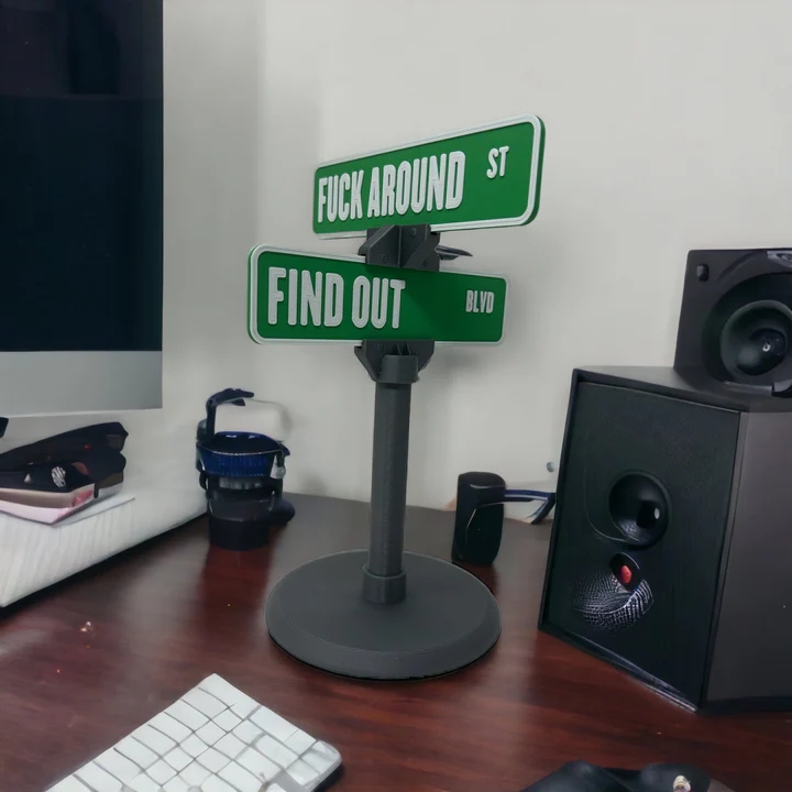 F Around/Find Out Street Sign Desk Decoration | Funny Desk Gift