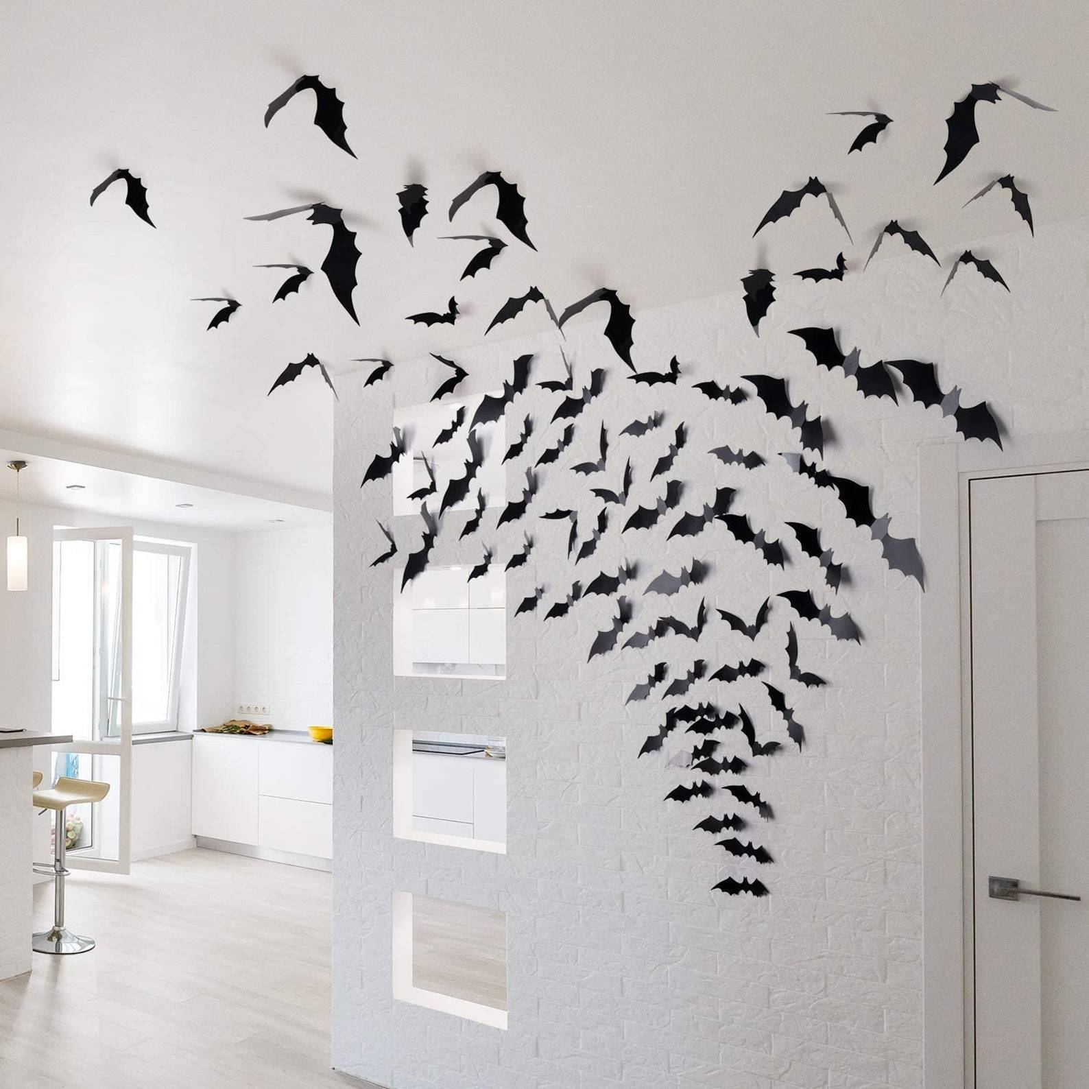 🦇Black 3D Bats Waterproof Stickers For Gothic Home Decor