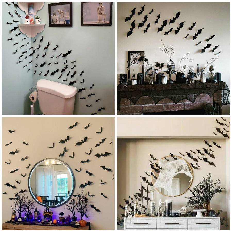 🦇Black 3D Bats Waterproof Stickers For Gothic Home Decor