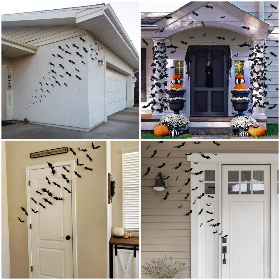 🦇Black 3D Bats Waterproof Stickers For Gothic Home Decor