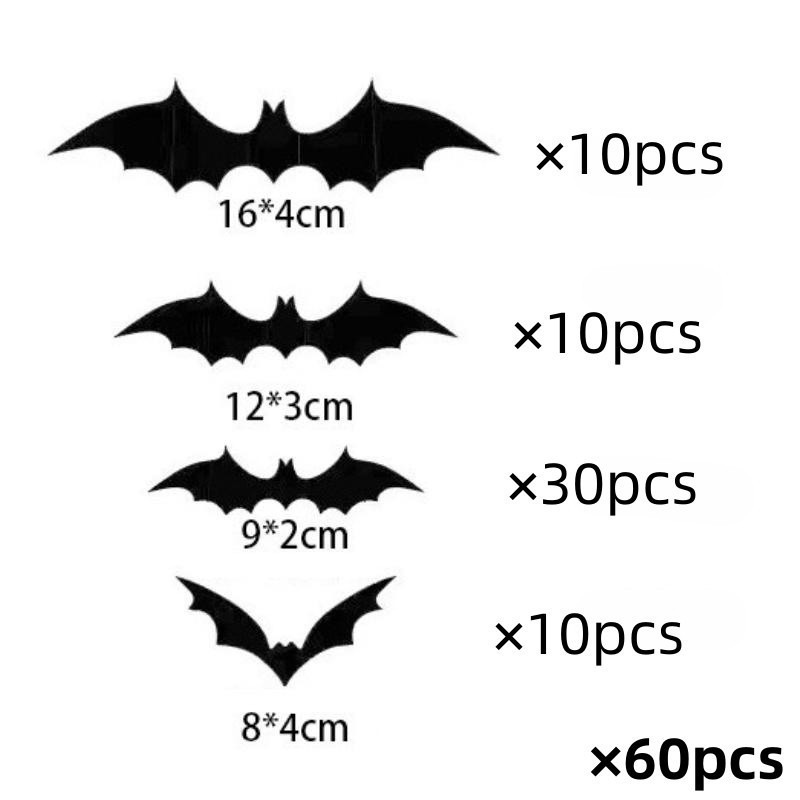 🦇Black 3D Bats Waterproof Stickers For Gothic Home Decor