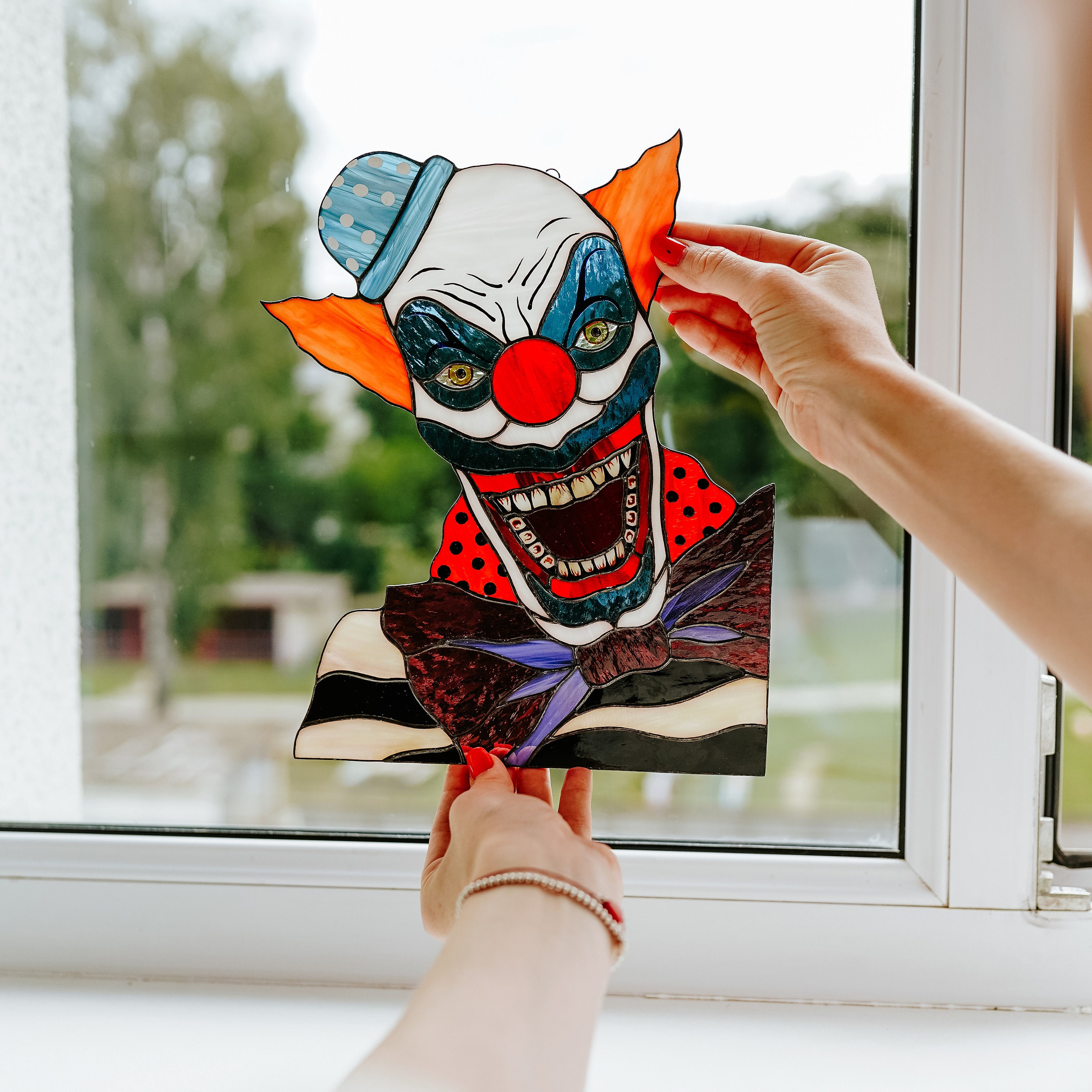 🔥Halloween Sale 50% OFF🤡Killer Clown Suncatcher Window hangings