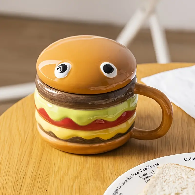 ☕Hamburger Breakfast Milk Ceramic Cup