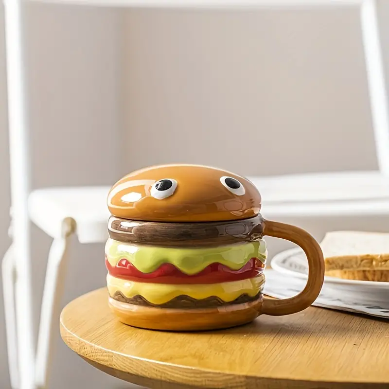 ☕Hamburger Breakfast Milk Ceramic Cup