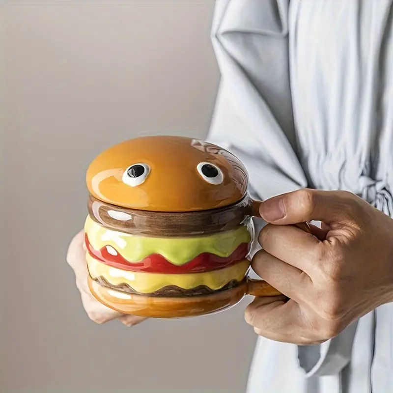 ☕Hamburger Breakfast Milk Ceramic Cup