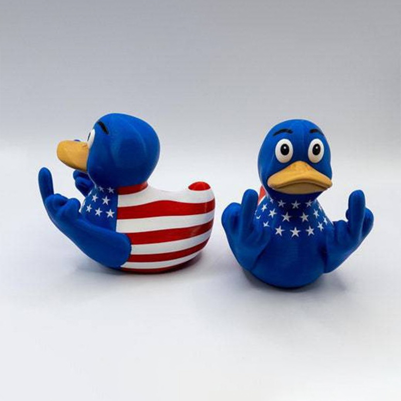 Middle Finger Duck Rubber Ducks Finger Trump Bidem With Us Flag