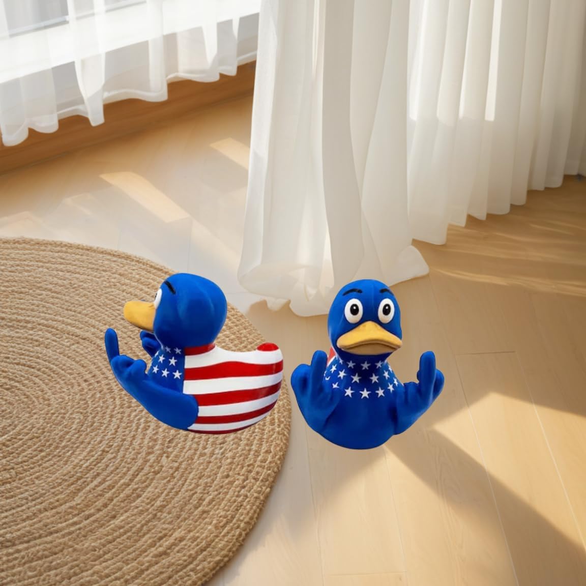 Middle Finger Duck Rubber Ducks Finger Trump Bidem With Us Flag