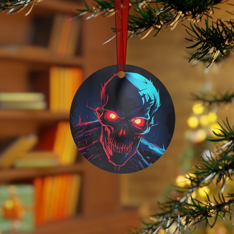 Psycho Skull Skeleton Halloween Ornament for Mini Tree Decoration