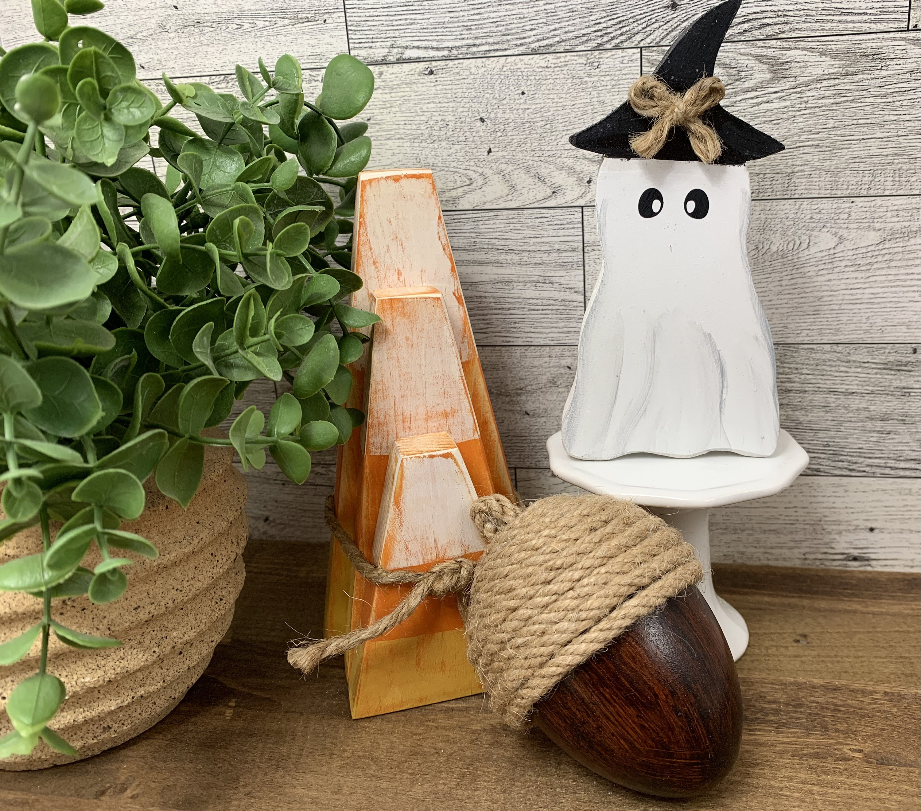 👻🐱Wooden Ghost Cat Figurine