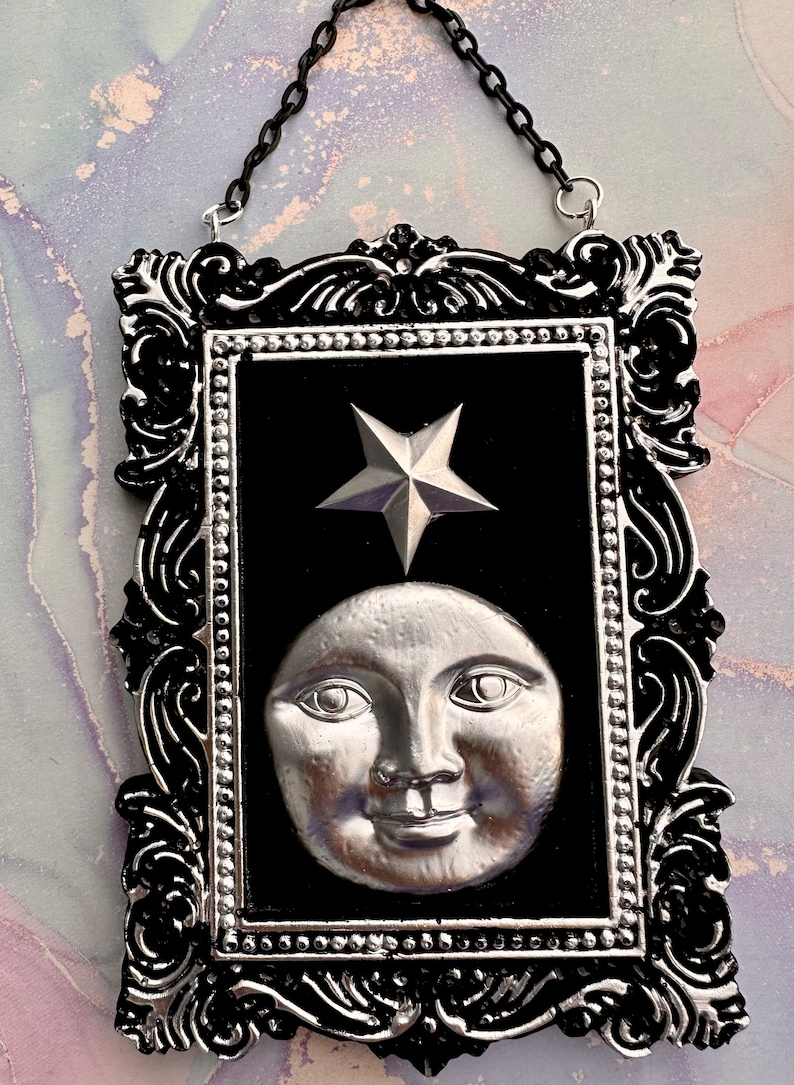 Retro Sun Moon Face Photo Frame