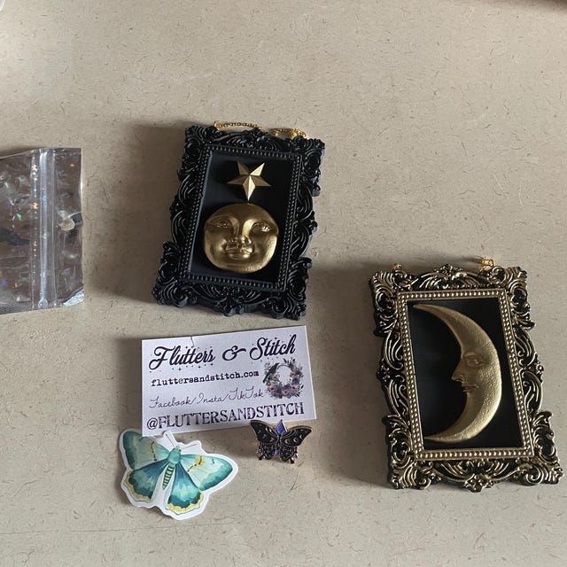 Retro Sun Moon Face Photo Frame