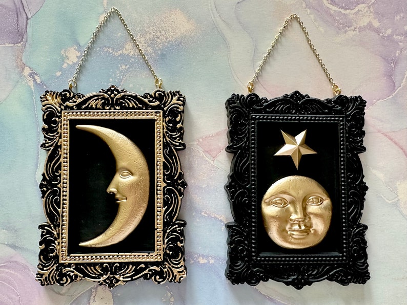 Retro Sun Moon Face Photo Frame
