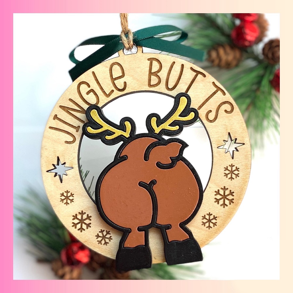 🤣Funny Jingle Butts Christmas Ornament