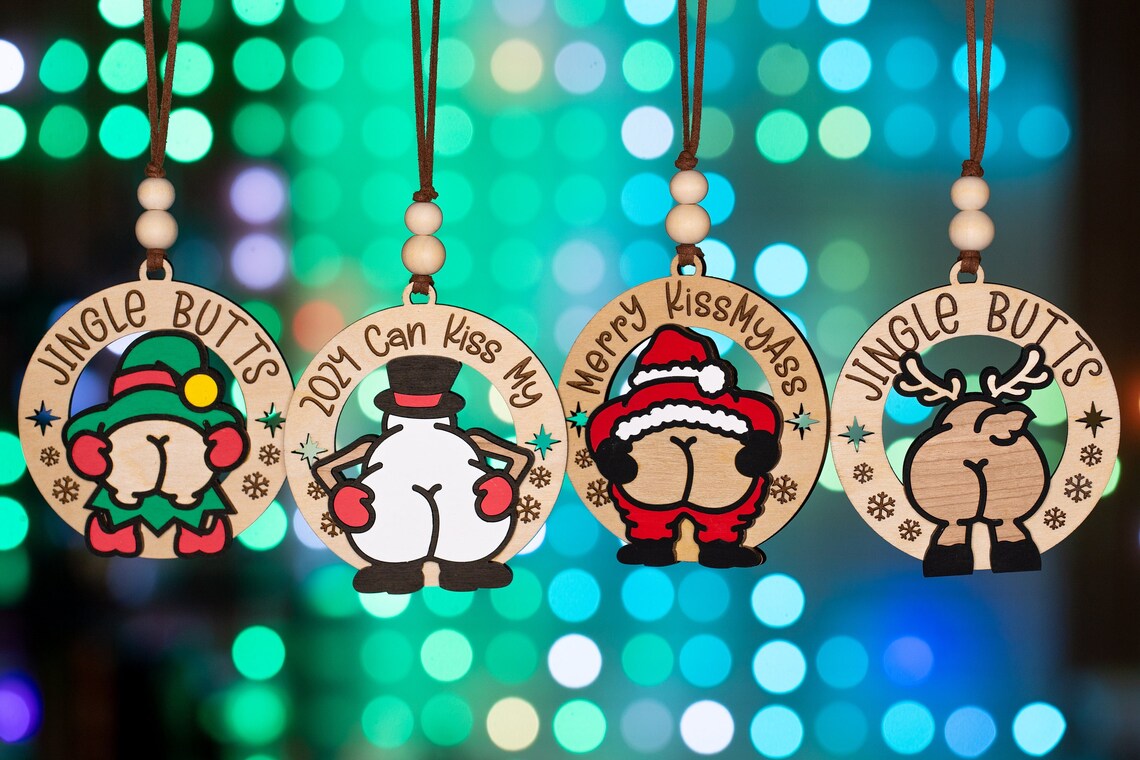 🤣Funny Jingle Butts Christmas Ornament
