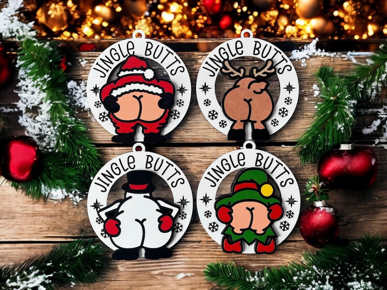 🤣Funny Jingle Butts Christmas Ornament