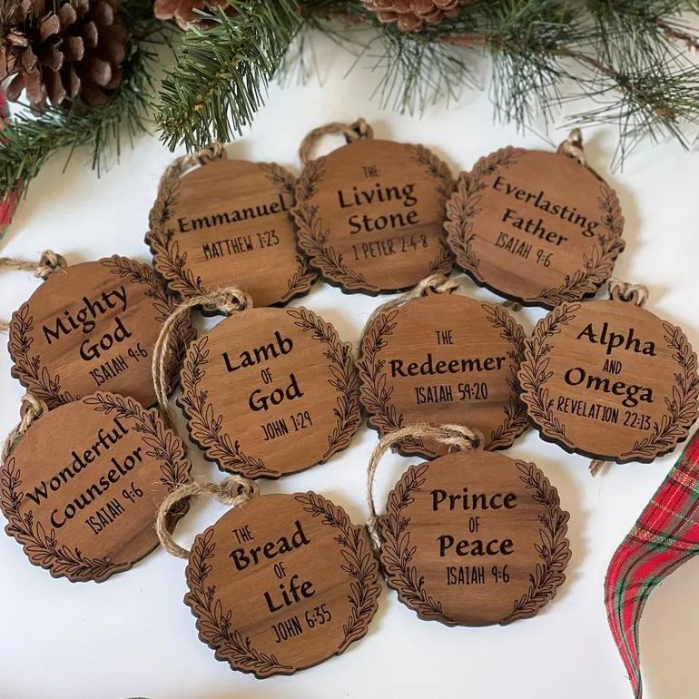 Names of Jesus Wood Christmas Ornament