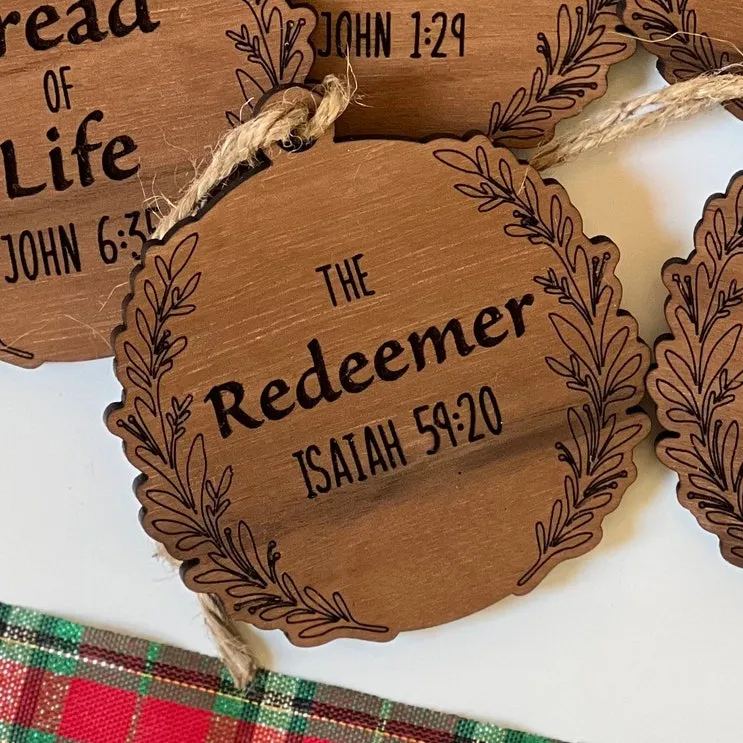 Names of Jesus Wood Christmas Ornament