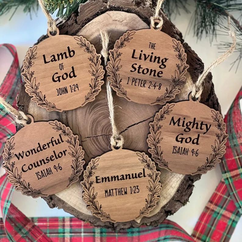 Names of Jesus Wood Christmas Ornament