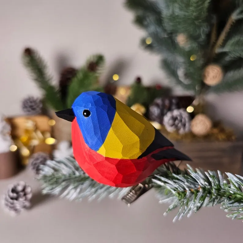 🎄Perfect Christmas tree decoration 🐦– clip-on wooden simulated bird decoration