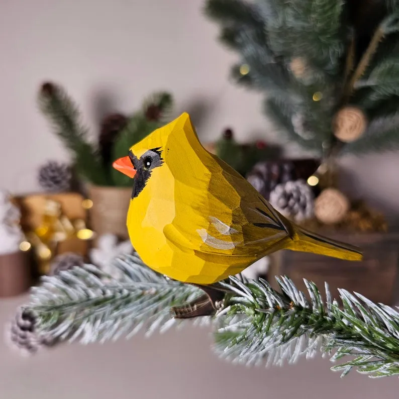 🎄Perfect Christmas tree decoration 🐦– clip-on wooden simulated bird decoration
