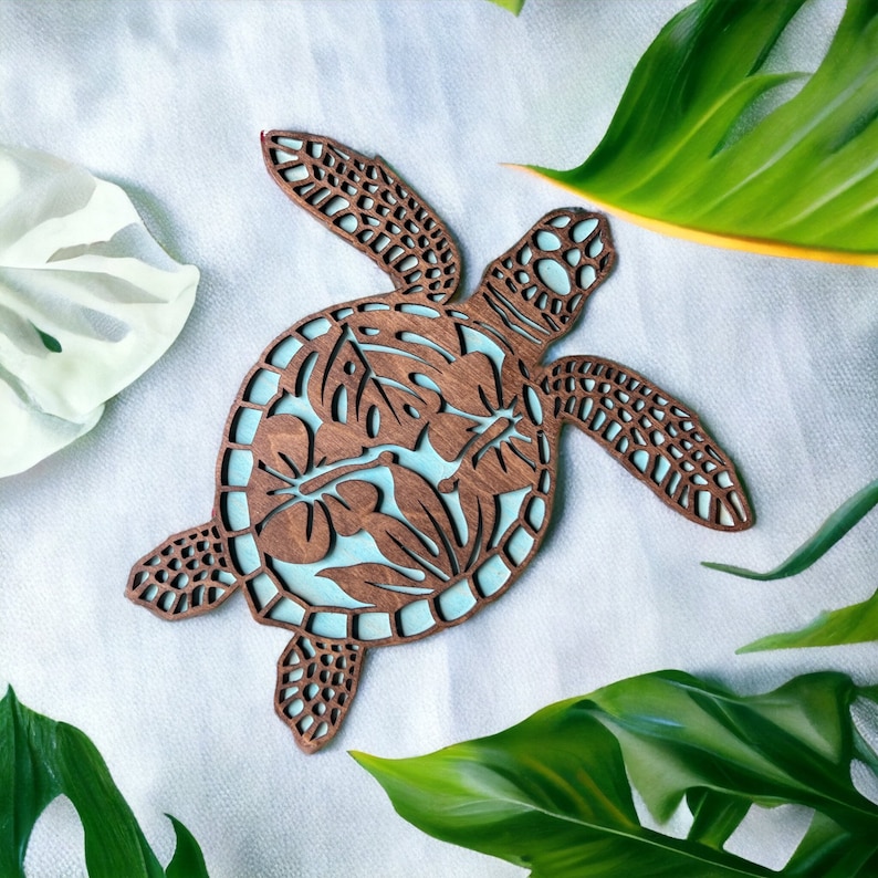 🐢Wood Sea Turtle Art