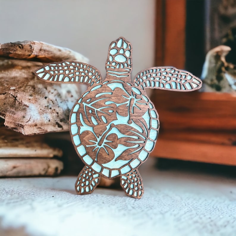 🐢Wood Sea Turtle Art