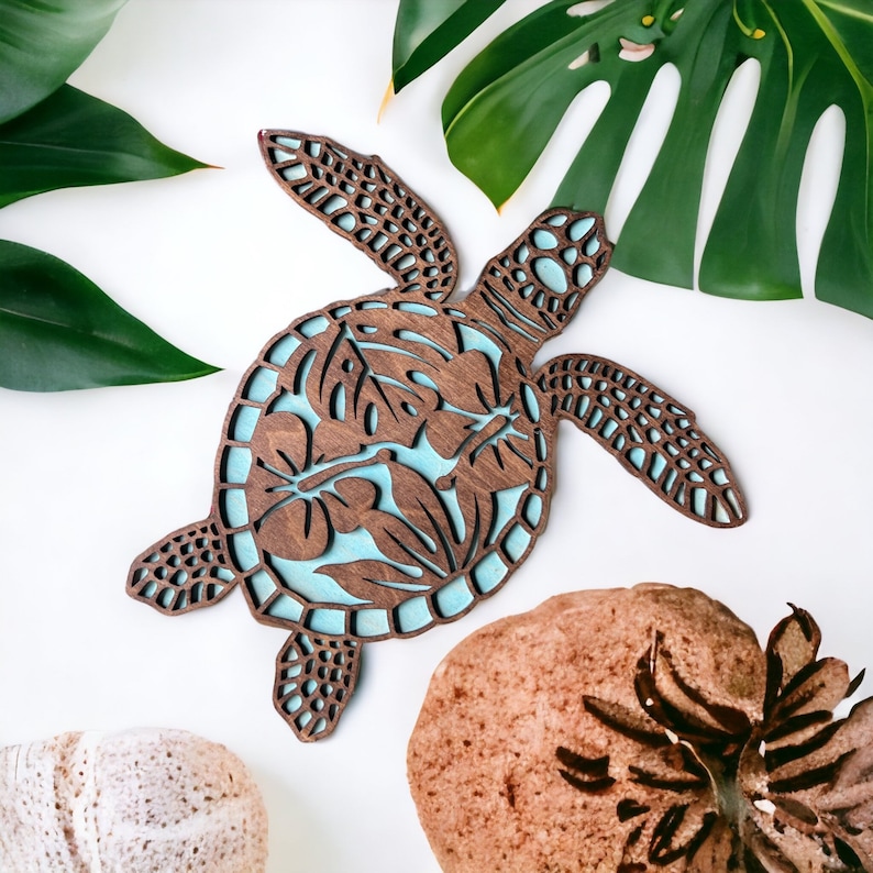 🐢Wood Sea Turtle Art