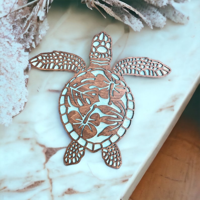 🐢Wood Sea Turtle Art