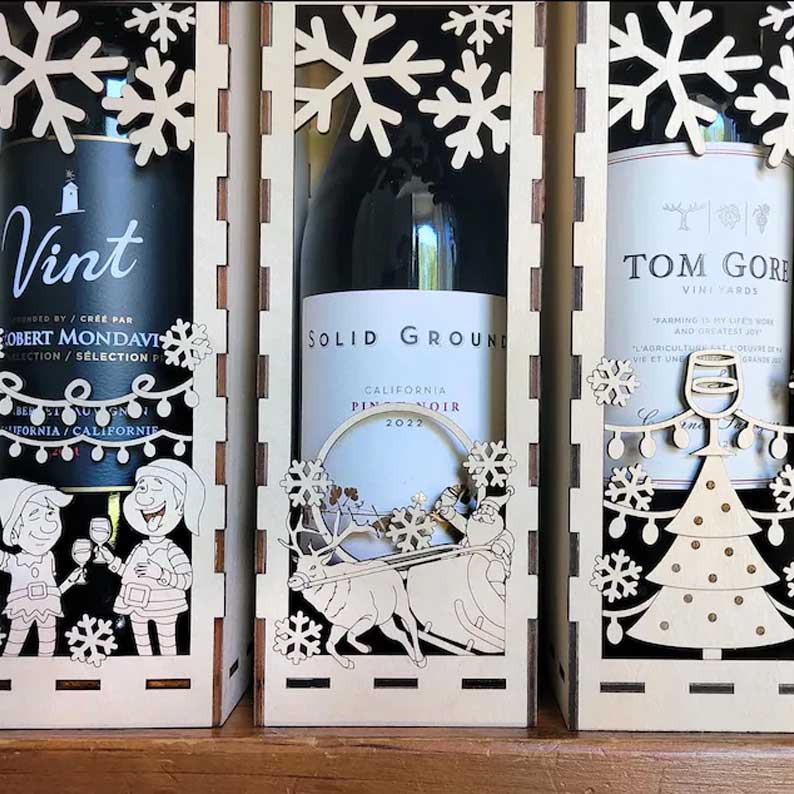 🎅Christmas Funny Wooden Wine Box